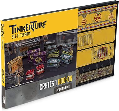 TinkerTurf Sci-Fi Terrain Crates 1 Add-On, Neutral Theme, Sturdy, Affordable, Great-Looking Full-Color Terrain, Quick and Easy to Assemble, Virtually Limitless Setups