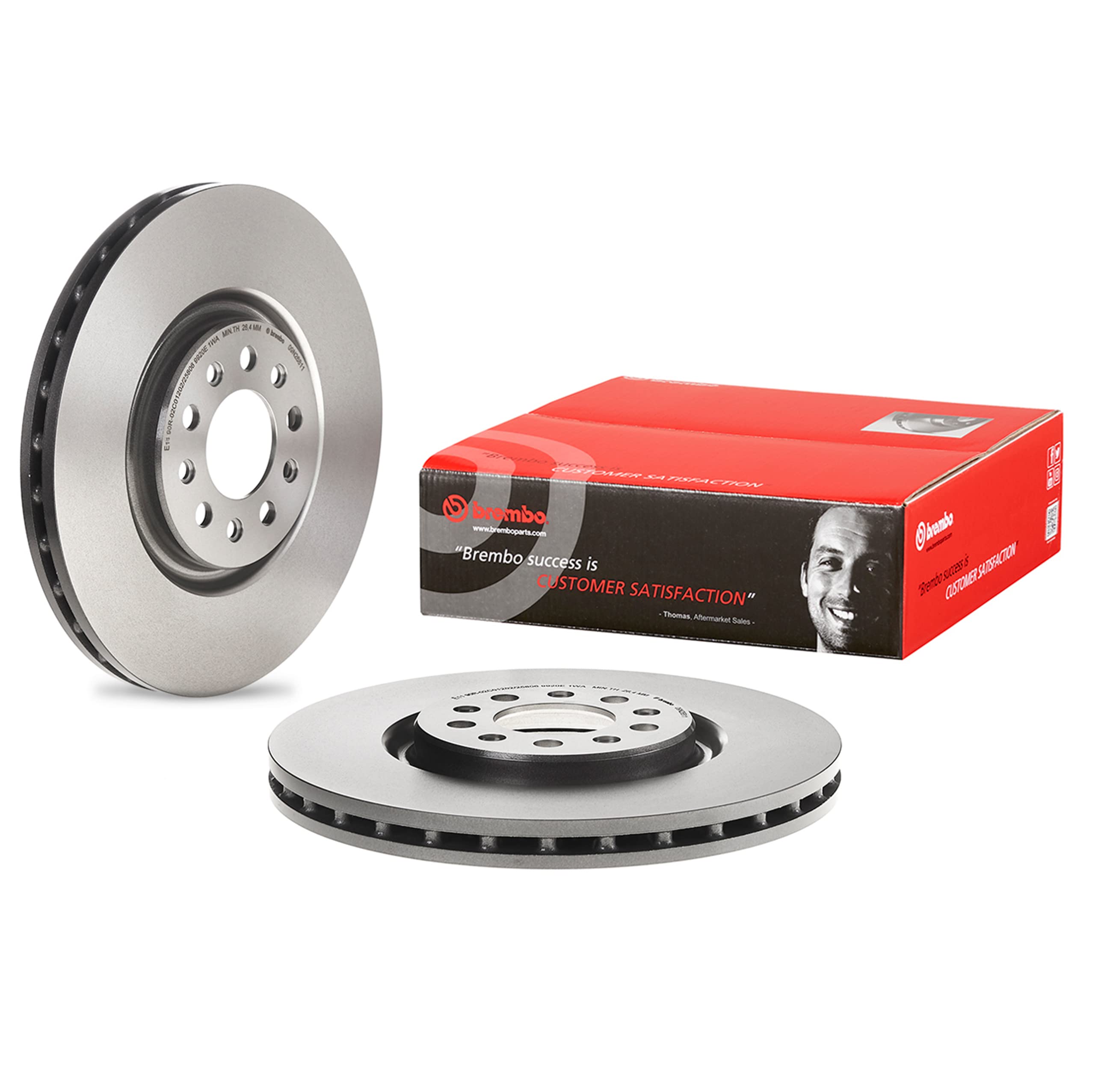 Amazon.com: Brembo 09.N268.11 UV Coated Pillar Vented Brake Rotor 