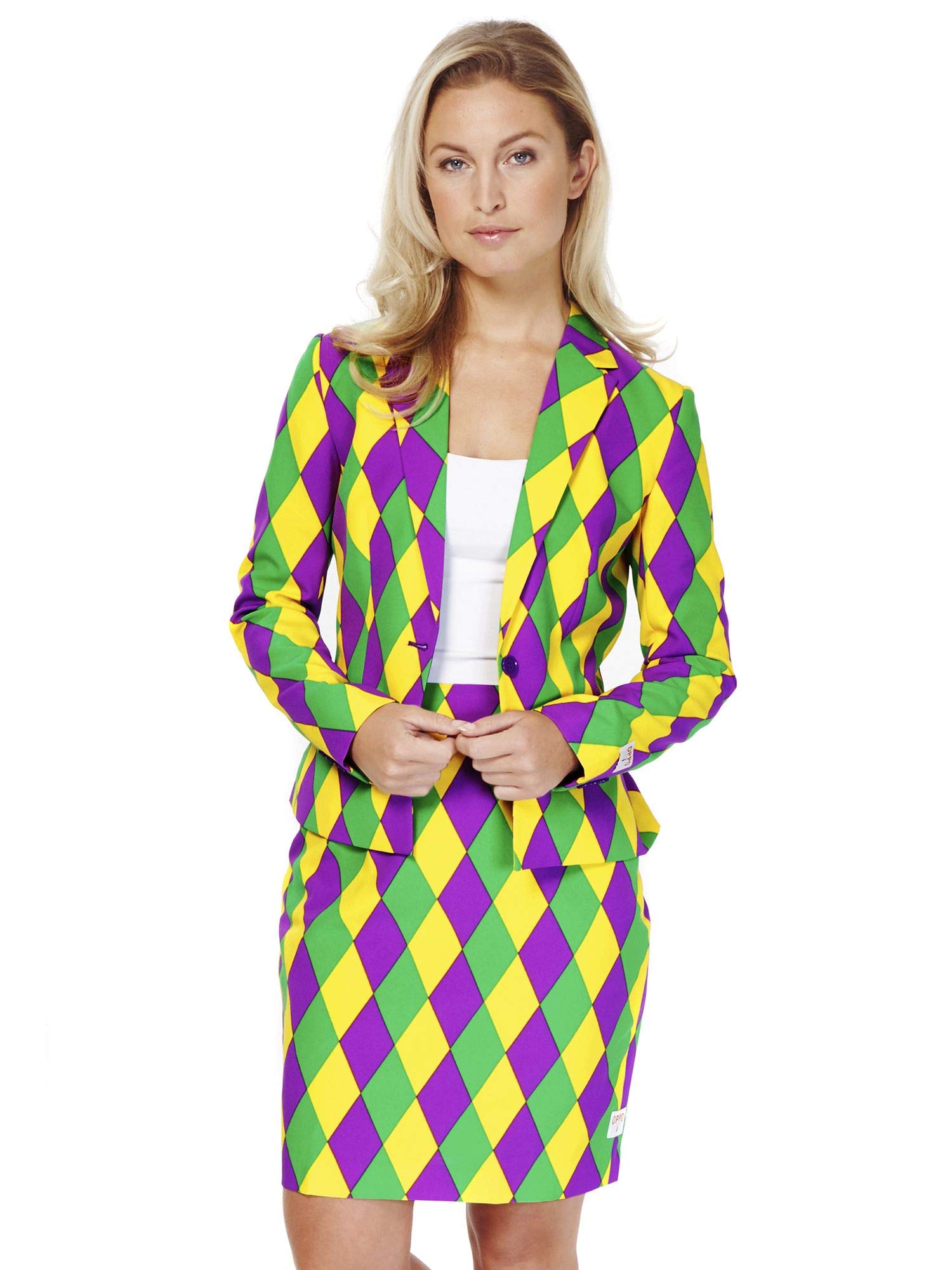 OppoSuits - Verrückter Anzug mit lustigen Prints für Damen - Komplettes Set: Jacke und Rock