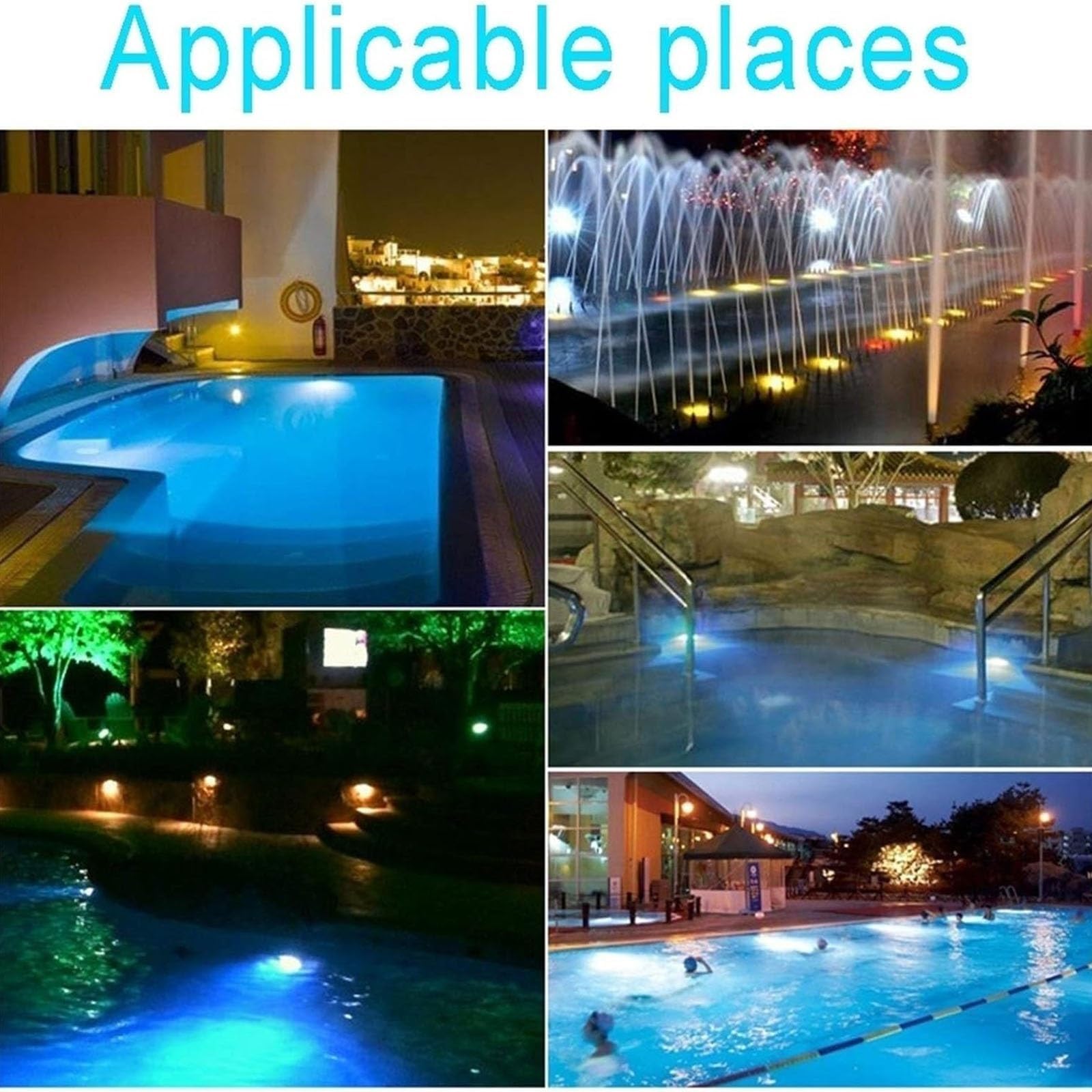 RGB-Unterwasser-Teichbeleuchtung – tauchbares LED-Brunnenlicht, 24 V IP68 wasserdichter Niederspannungs-Unterwasserscheinwerfer, verstellbar(Blue),15W