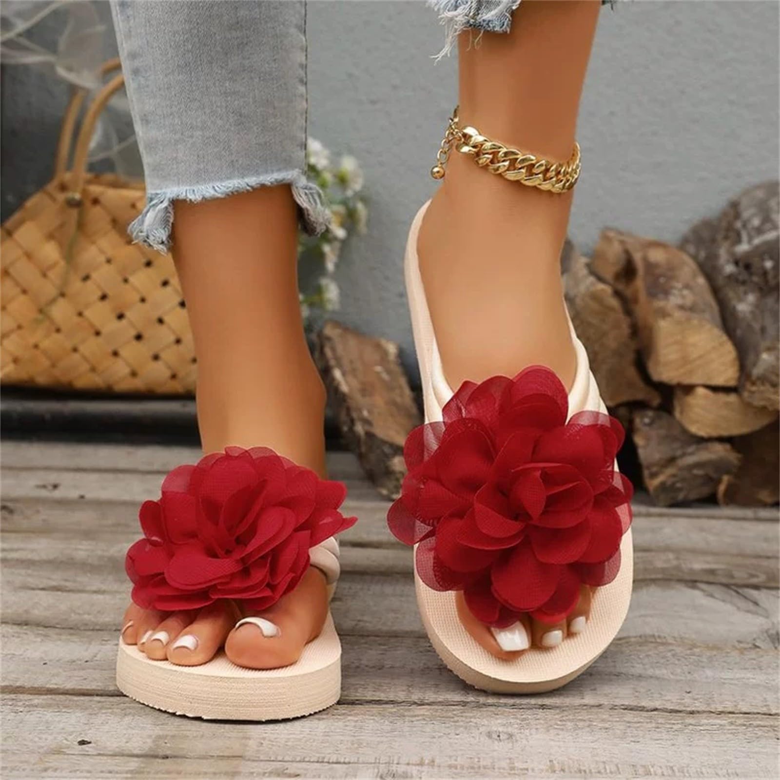Sandalias de mujer con plataforma - Chanclas de verano de playa con