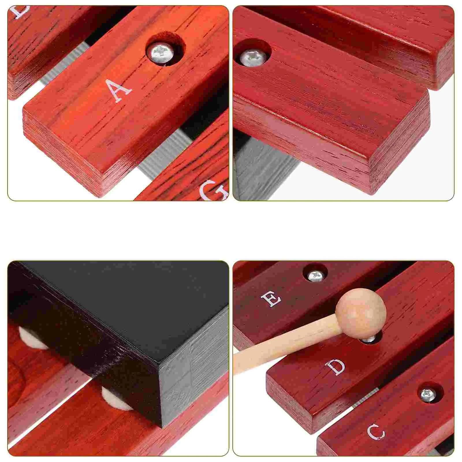Instrumento de percusión Glockenspiel de caoba exquisito de 8 notas adecuado para principiantes profesional Glockenspiel Set