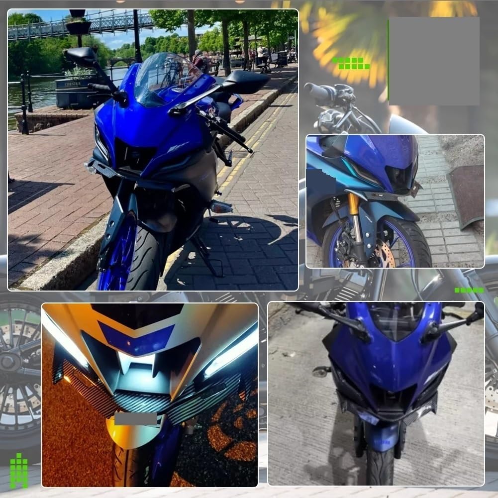 Do R15 V4 R15M 2021 2022-2025 | Dekoracje Winglets Akcesoria motocyklowe Winglet Przednia owiewka Osłona skrzydła(Carbon Fiber Look)