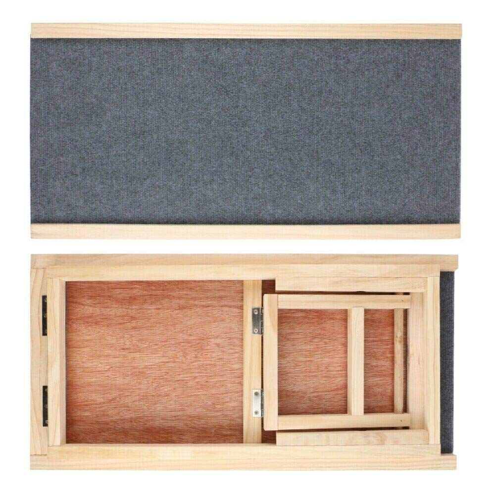 Escalier pour chien - Pliable - Réglable en hauteur - Rampe de voiture pour animaux de compagnie - Avec tapis antidérapant - En bois - 70 x 35 x 30/40 cm