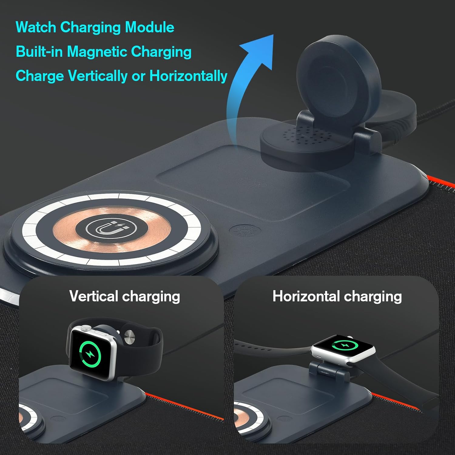 ELUTENG Mouse Pad with Phone Holder 4in1 Wireless Charging Desk Mat RGB Ultra-Smooth Gaming Mousepad Waterproof Home Office Large Desk Pad 31.5"x11.81" Large Desk Pad Non-Slip Base Keyboard Pad - Image 7