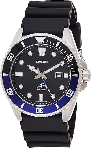 Miniatura 13 de Casio MDV106 Series Unisex Analog Watch 200M WR Stainless Steel Case Resin Band 2 Hand Analog (HR, Min, SEC) Date Display Screw Down