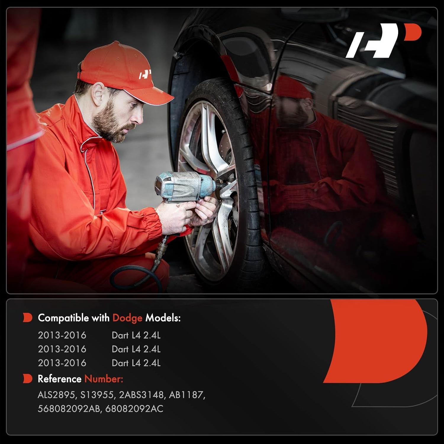 A-Premium 2PC-Set Front ABS Wheel Speed Sensor Compatible with Dodge Dart 2013 2014 2015 2016 - Front Driver & Passenger Side, Replace# 568082092AB