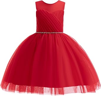 Glamulice Flower Girls Vintage Tulle Tutu Dress A Line Little/Big Girl Wedding Birthday Formal Party Dresses