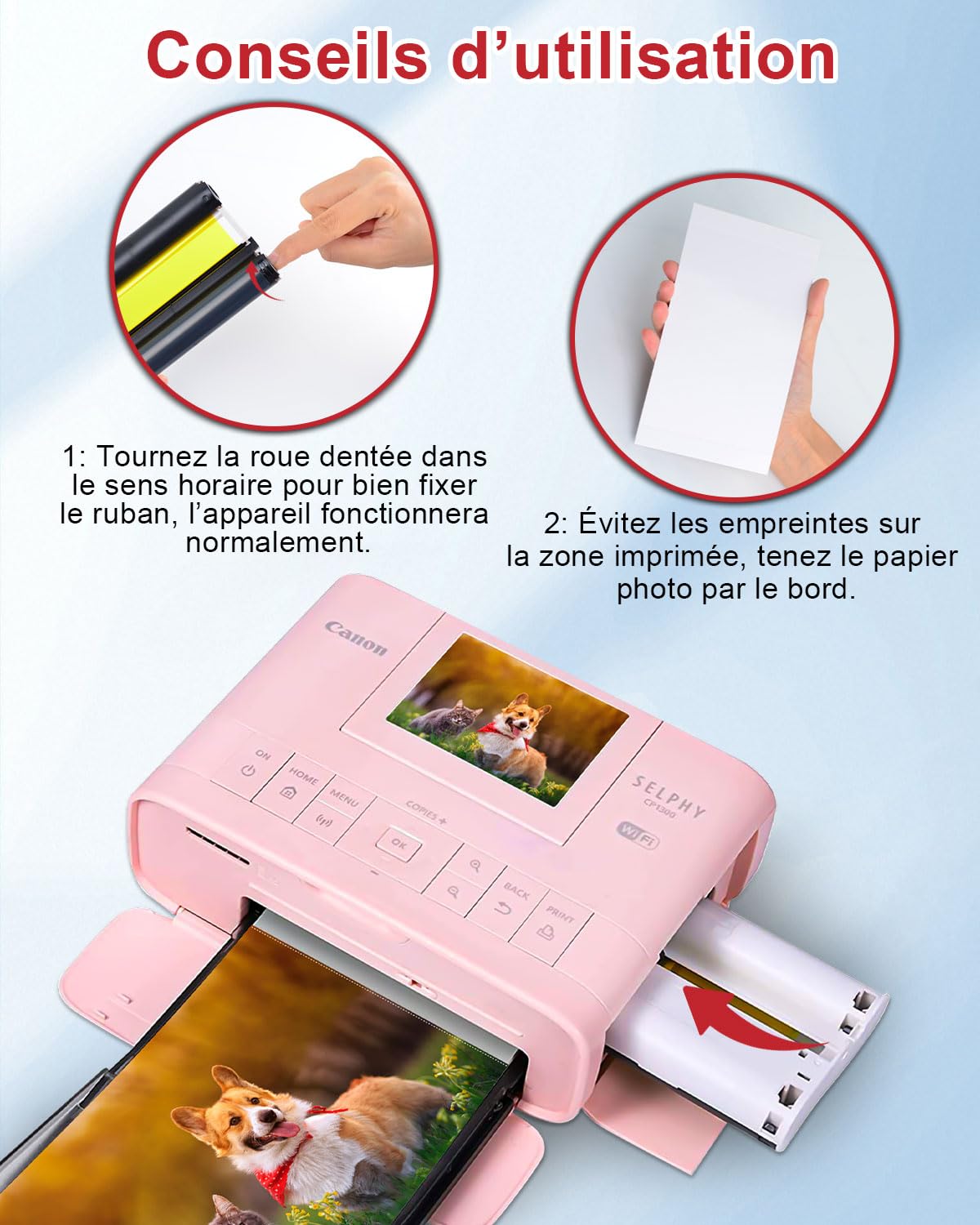 Cruxer Compatibile con Canon Selphy CP1300 CP1500 KP-108in 10x15 cm Carta fotografica KP-108 per Canon Selphy CP910 CP800 CP810 CP780 CP760 CP1000 CP1200, 108 lucida Foglio Paper und 3 Cartucce