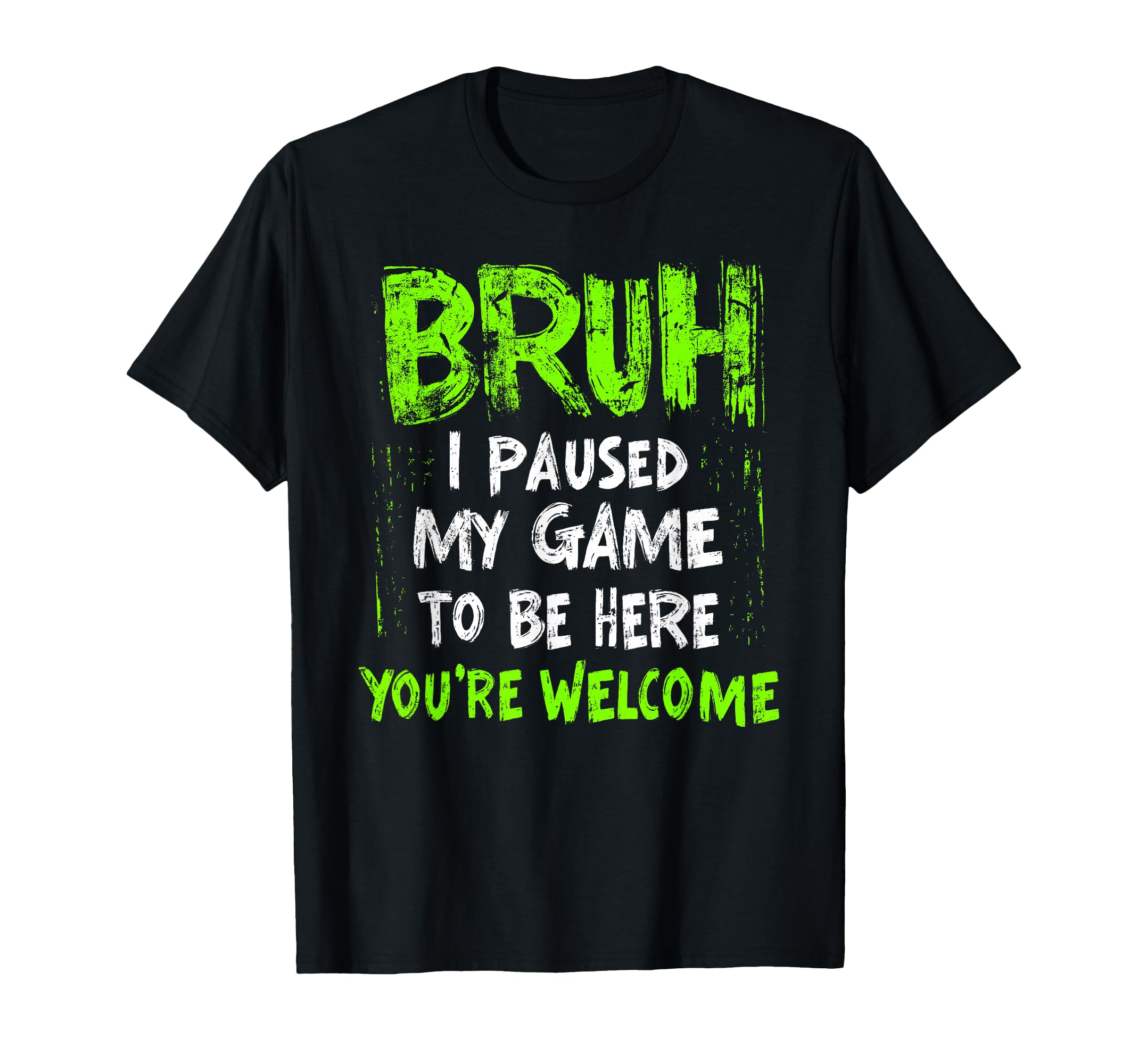 Funny Video Gamer Bruh I Paused My Game Teen Boys Gaming T-Shirt