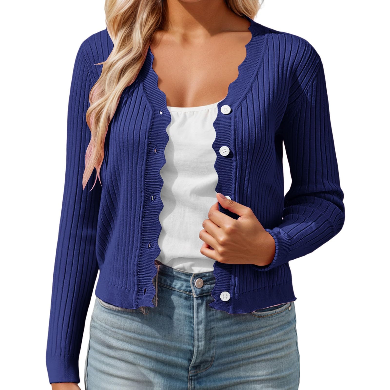 Chaqueta de punto para mujer con botones estilo tradicional 6
