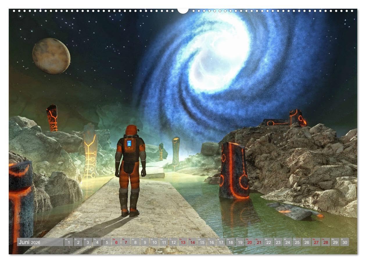 Science Fiction Visionen (hochwertiger Premium Wandkalender 2026 DIN A2 quer), Kunstdruck in Hochglanz: Ein neuer Science Fiction Kalender der fantastischen Art. (CALVENDO Kunst)