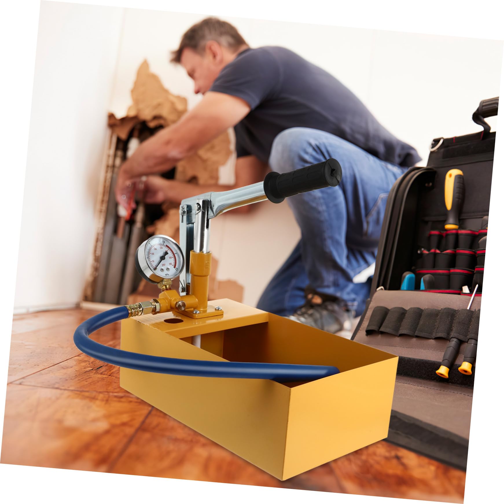 Ciieeo Bomba de Agua Manual de Aluminio 25kg Esfera Grande y Visualización Clara, Probador Hidráulico para Construcción E Industria Color Aleatorio Estilo Aleatorio