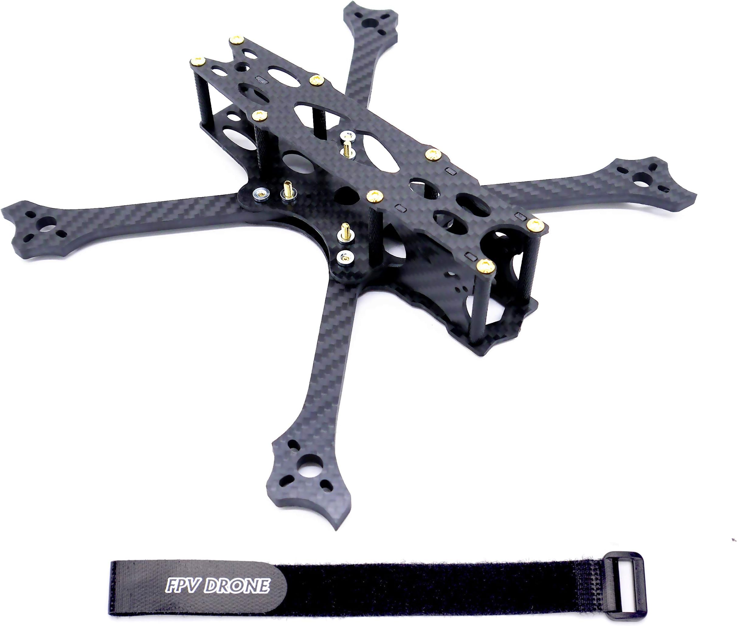 Cockroach 225mm FPV Racing Drone Frame 5 inch Carbon Fiber Quadcopter Frame with 5mm Arms+Lipo Battery Strap