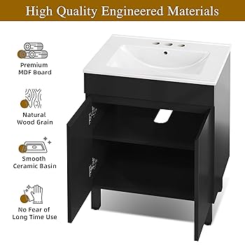 YITAHOME 24 Inch Bathroom Vanity with Sink, Bathroom Cabinet