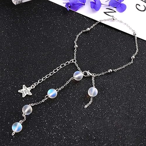 Miniatura 3 de Cuentas de cristal mate de sirena Aurora Moonstone para fabricación de joyas, 0.236 in, 100 unidades