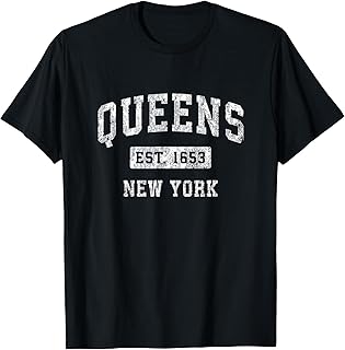 Queens New York NY Vintage Established Sports Design T-Shirt