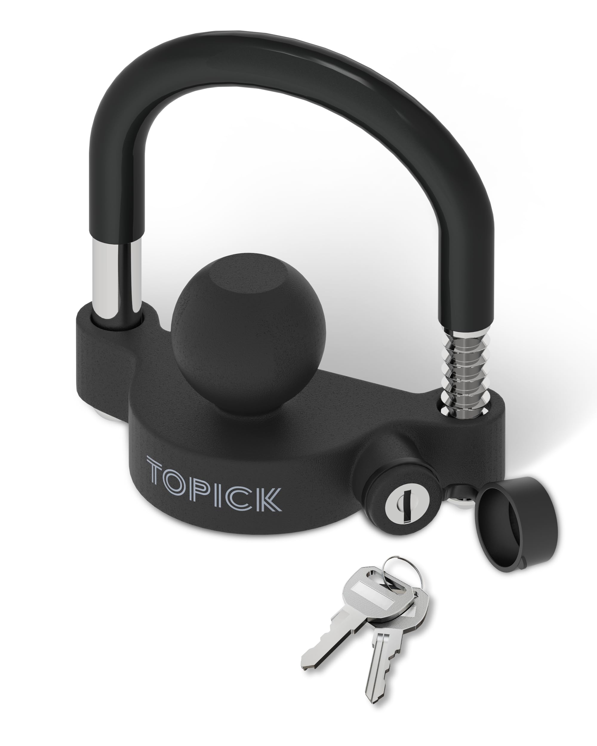 TOPICK Universal Trailer Hitch Lock Set - Heavy Duty Coupler & Latch Lock For RVs, Boats, Trucks