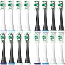 Qitizu Testine di Ricambio Compatibili con Philips Sonicare Spazzolino Elettrico, Testine di Spazzolino per Diamond Protective Expert Daily Clean, 8 Bianco 8 Nero