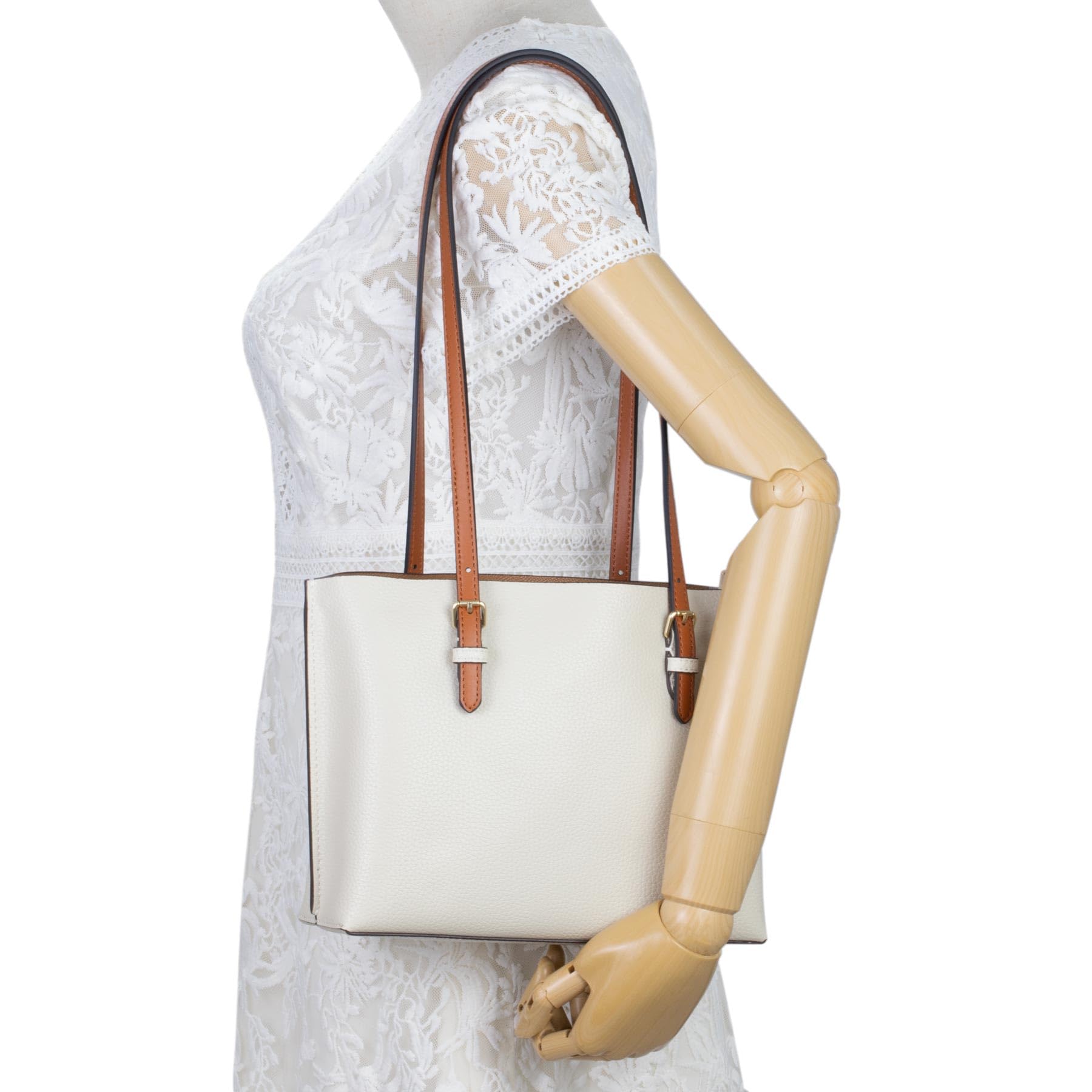 Allzedream - Manici per borsa in pelle di microfibra, con catena, per borsetta, borsa a tracolla, confezione da 2, marrone, 1,8 cm