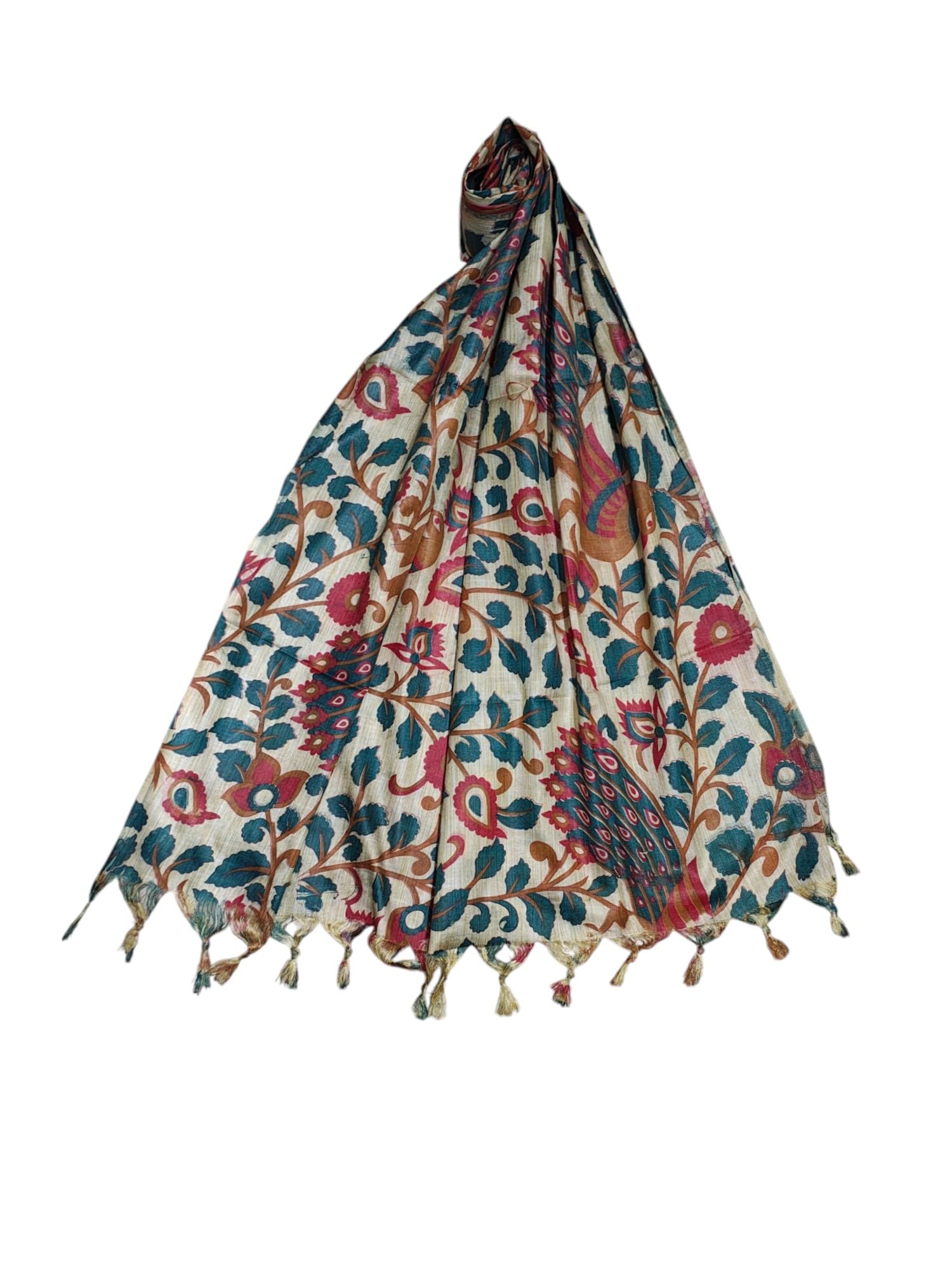 ivikta Premium Printed Cotton Silk Dupatta for Women & Girls | Kalamkari Print Dupatta | Chunnis for Women-picture-10