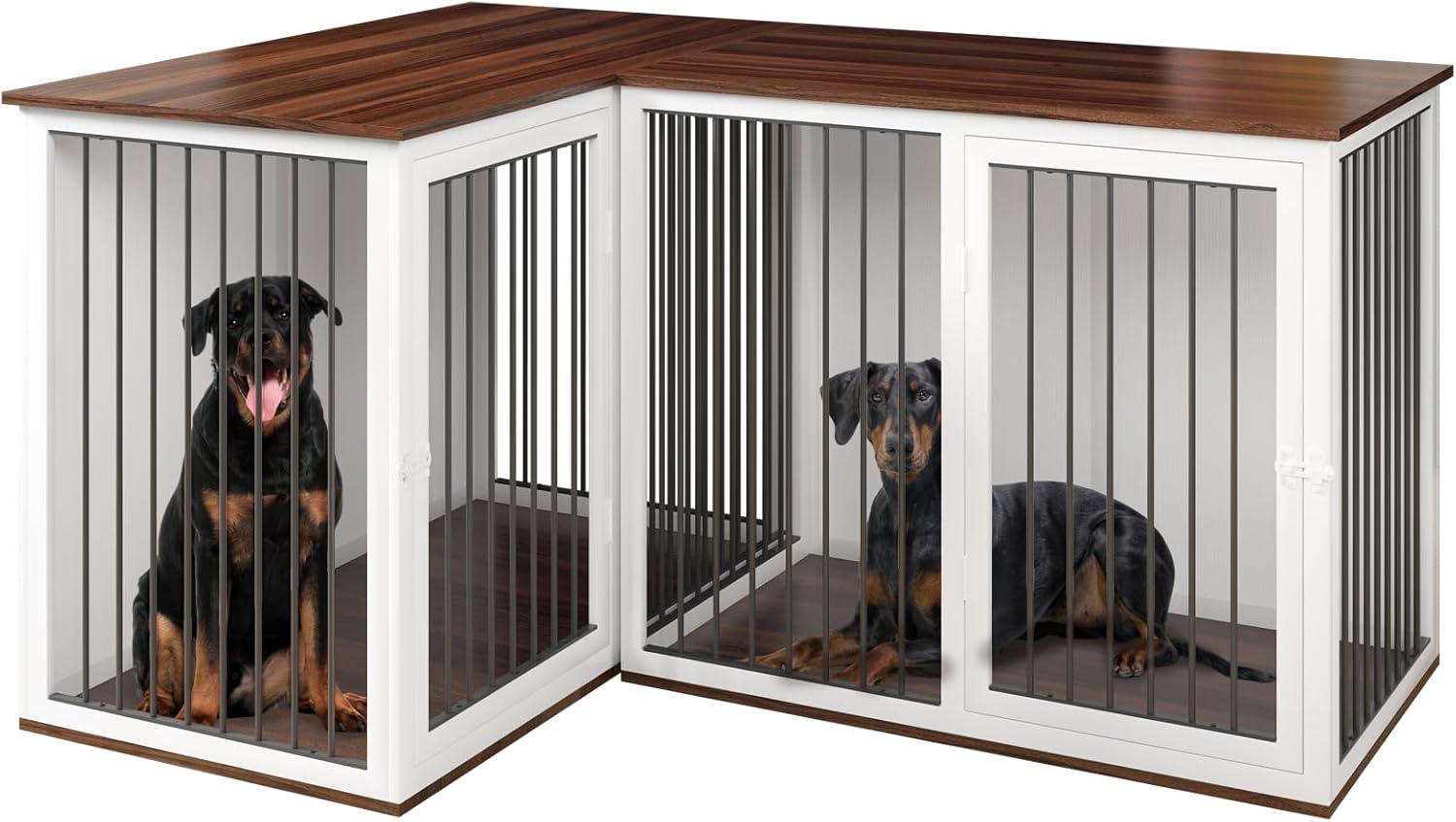 Dog Crate Furniture for 2 Dogs, Large Dog Kennel Furniture