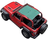 Vista 102 de Shadeidea - Parasol para Jeep Wrangler JL Unlimited (2018-2023) de 2 puertas y 4 puertas frontales, pantalla de malla negra para parasol JLU SAHARA