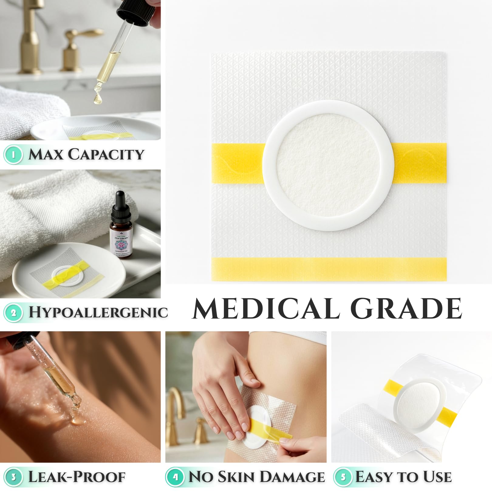 Silicone Castor Oil Belly Button Patch, 30 Pieces, 7x7 cm — Amazon image 7