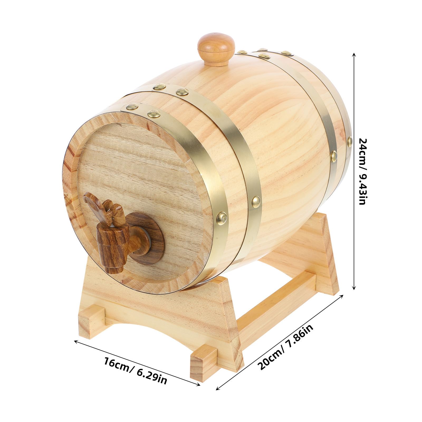 Barril de Madera de 1,5 L para Vino y Cerveza, Uso Doméstico