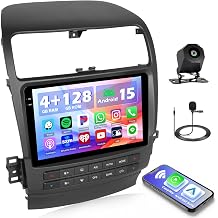 Hikity 4+128G Android Car Stereo for Acura TSX 2003 2004 2005 2006 2007 2008, 9 Incell Touchscreen Radio with CarPlay, Android Auto, Bluetooth, GPS Navigation, WiFi, FM, RDS + AHD Backup Camera