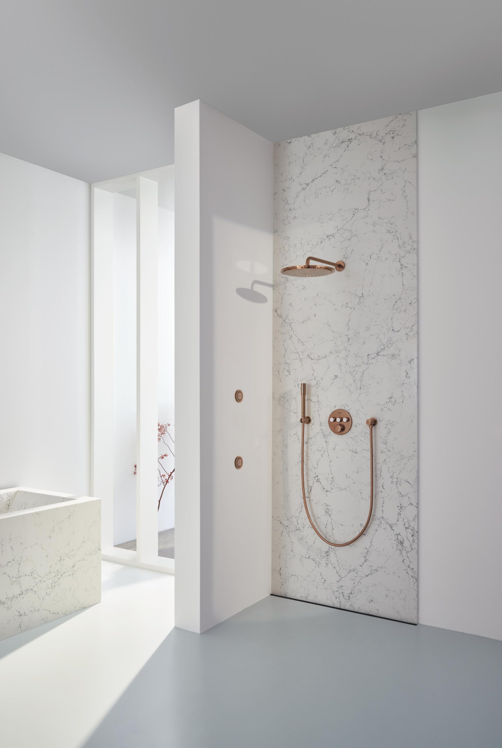GROHE Silverflex - Flexo de ducha (1,75 m, resistente al calor, sistema anti-torsión, conexión universal G 1/2" x 1/2"), Oro Rosa, 28388DA1