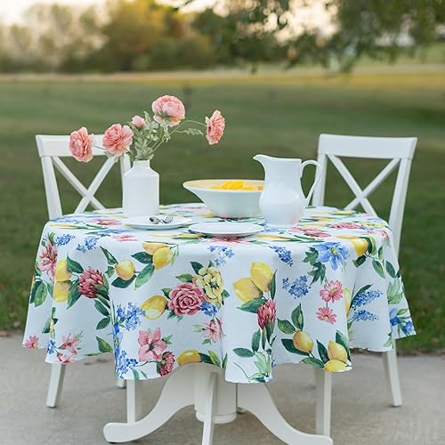 Benson Mills Mantel de tela pesada a prueba de derrames, para interiores y exteriores, mantel para mesas redondas, pícnicpatio (70 pulgadas,