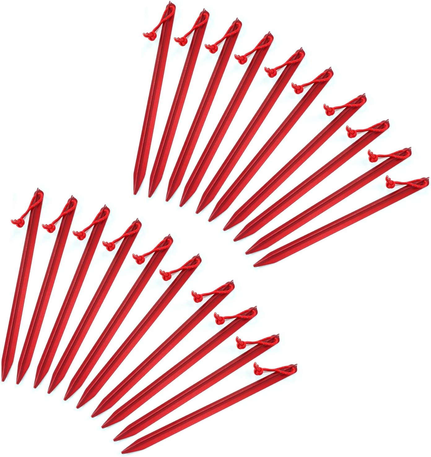 ASR Outdoor 9 Inch Aircraft Grade Aluminum Camping Stakes Tent Pegs - 20 Pack