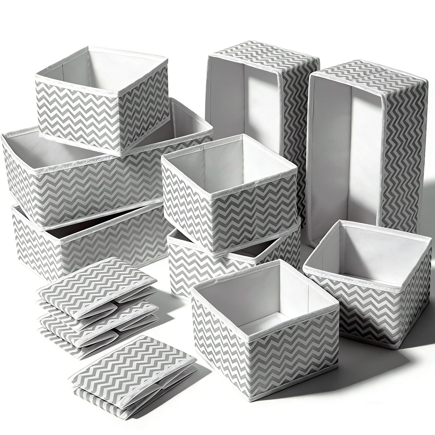 Evance 12 Plegable Organizador de Cajones Tela Ropa Interior Sujetadores Gris