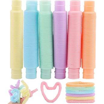 LOMIMOS 24 St ck Pop TubesMini Pop R hrchen Sensorik Spielzeug Bunt Stretchrohr Zappel Spielzeug