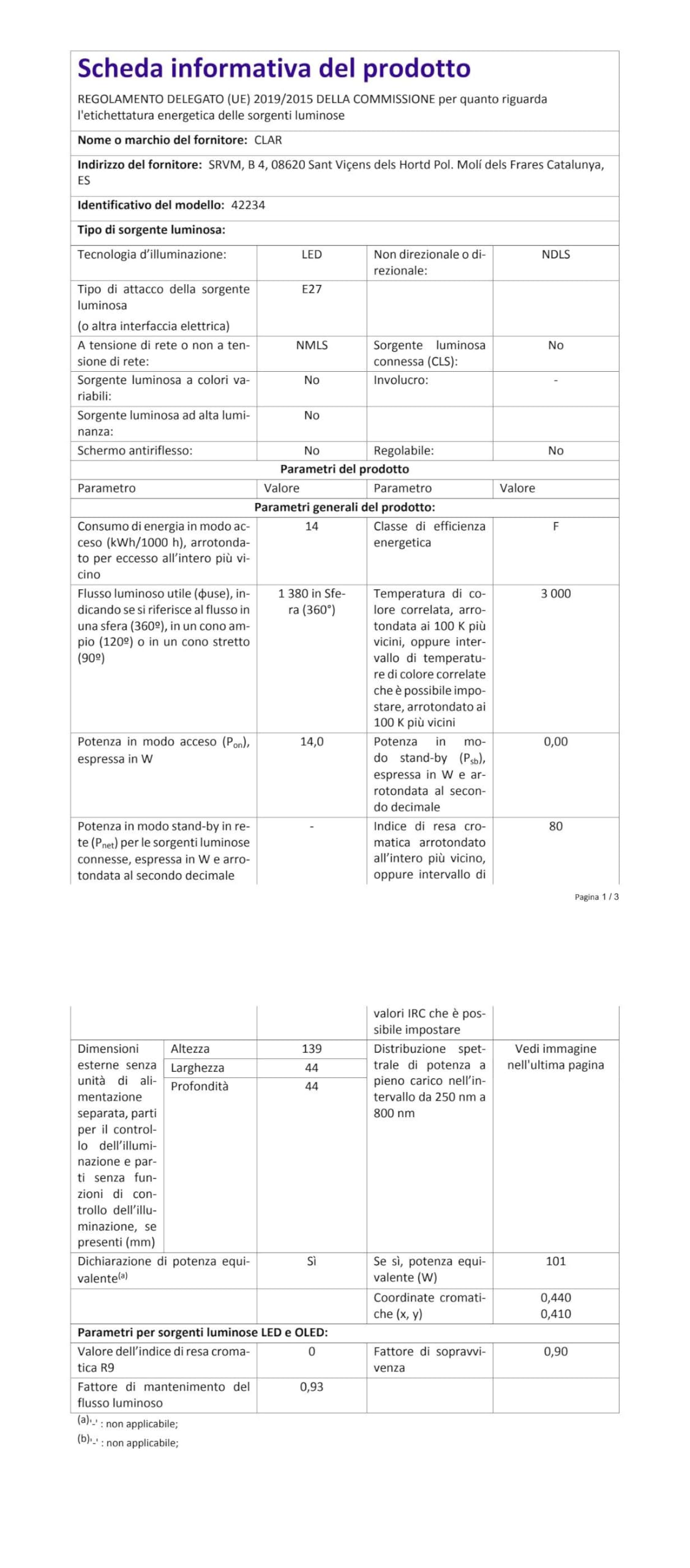 CLAR - Lampadine LED E27 Luce Calda, Lampadina LED E27 Luce Calda, E27 LED 3000K, 15W (Pack 10)