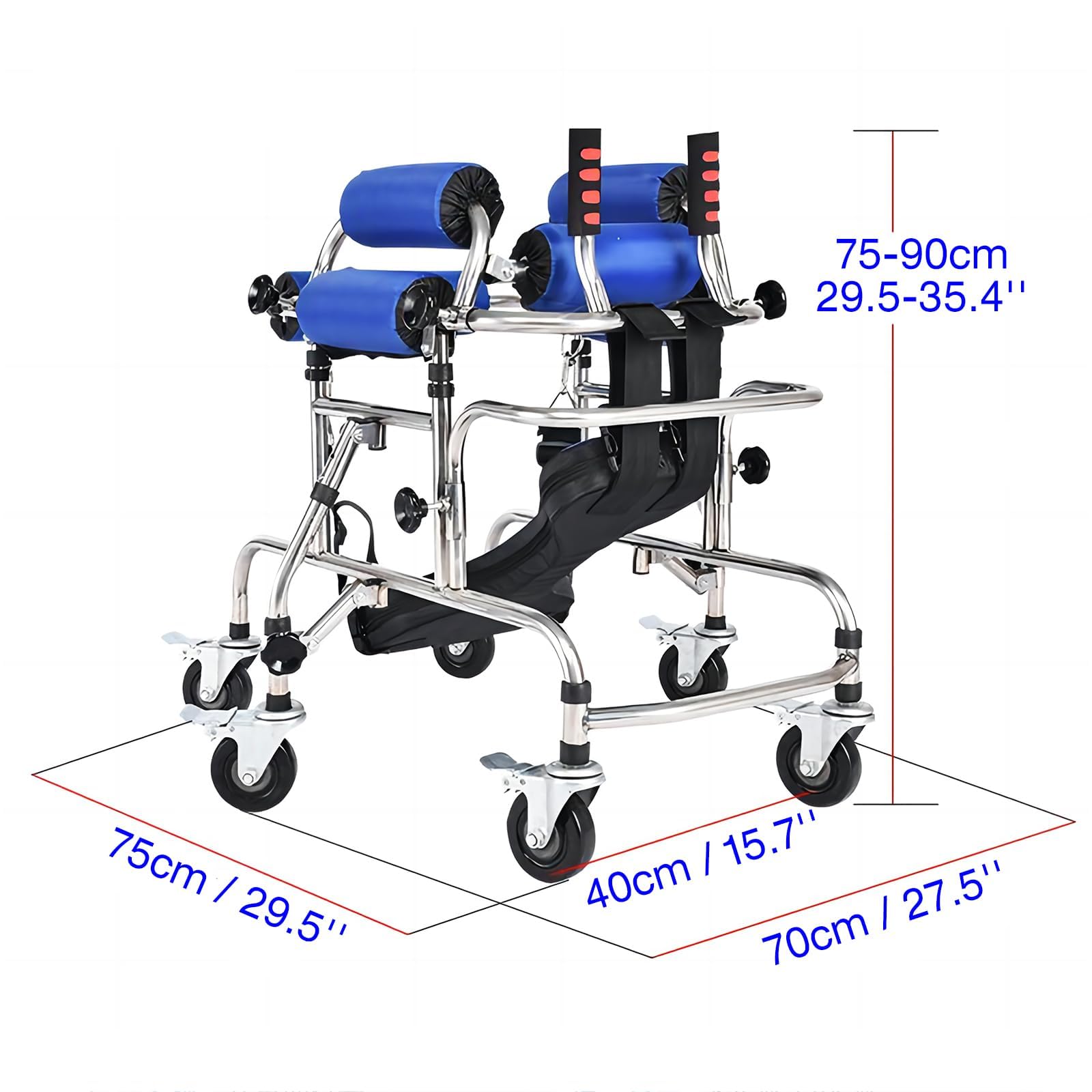 Andador pediátrico para niños de 85 a 130 cm, ayuda ajustable para rehabilitación y movilidad, hemiplejia y entrenamiento de discapacidad