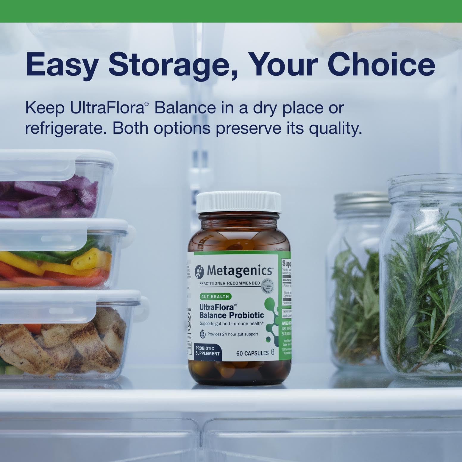 Metagenics, Suplemento probiótico UltraFlora Balance, 60 unidades