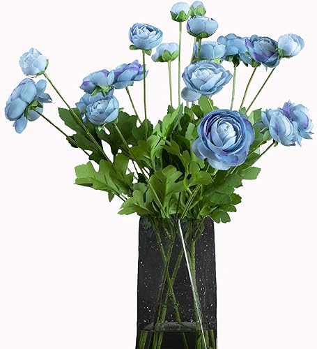 Flores artificiales de seda, ranúnculo, flores falsas, 5 unidades, adecuadas para decoración de núcleos, creación floral de boda, arreglo floral,