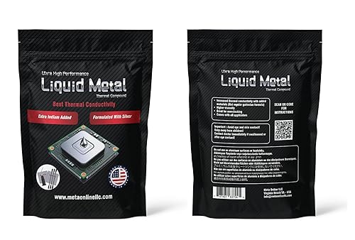 Miniatura 2 de Meta Online - Compuesto térmico de metal líquido de 0.05 oz, conductancia de 130 Wm'K, grasa térmica, listo para aplicar para PS5, CPU, GPU, pasta