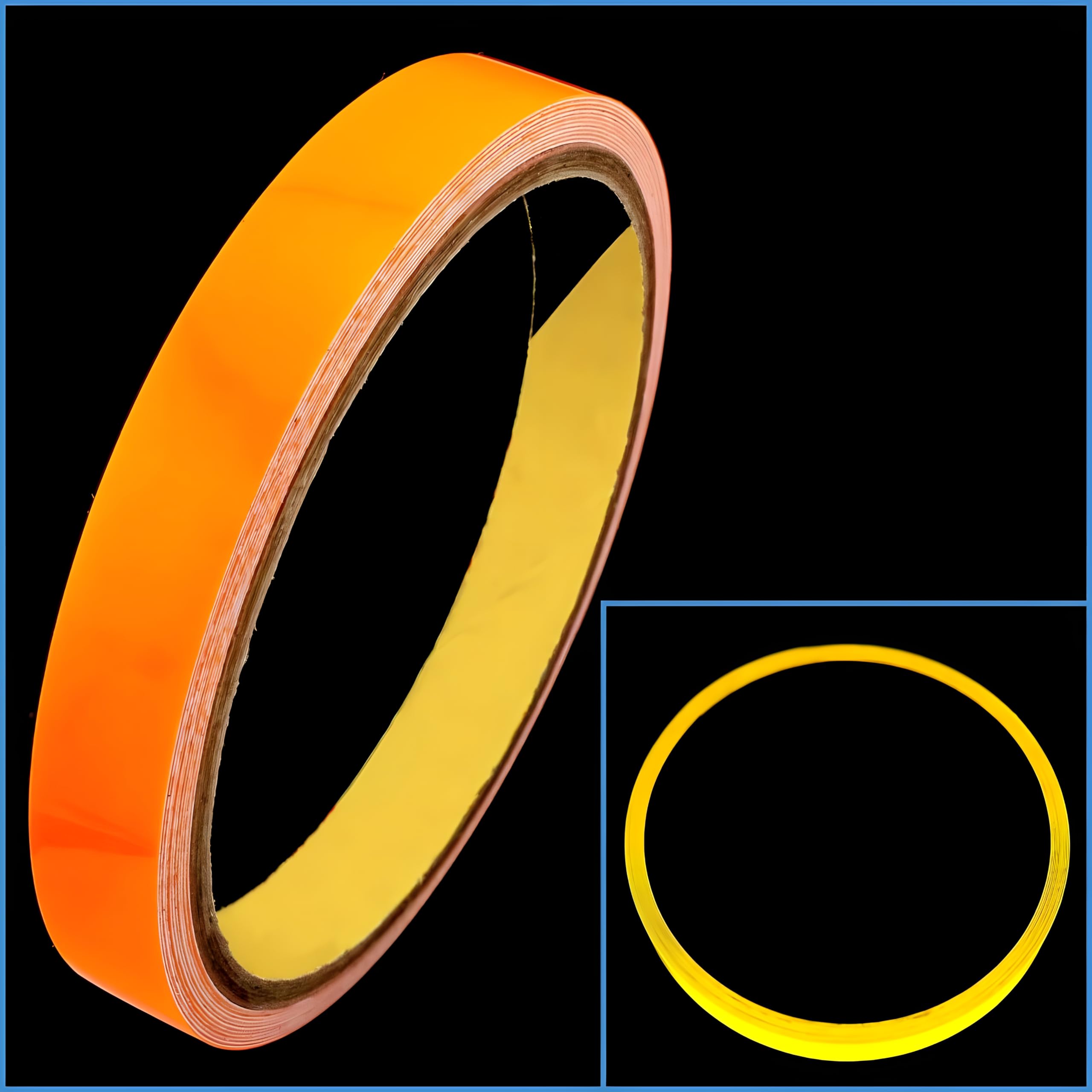 Orange Radium Reflective Rim Stripe Decal Tape - 25 mm Straight Cut - 9 Meters Wheel Stripe Decal Trim for Motorcycle &Car Wheels.-image-26