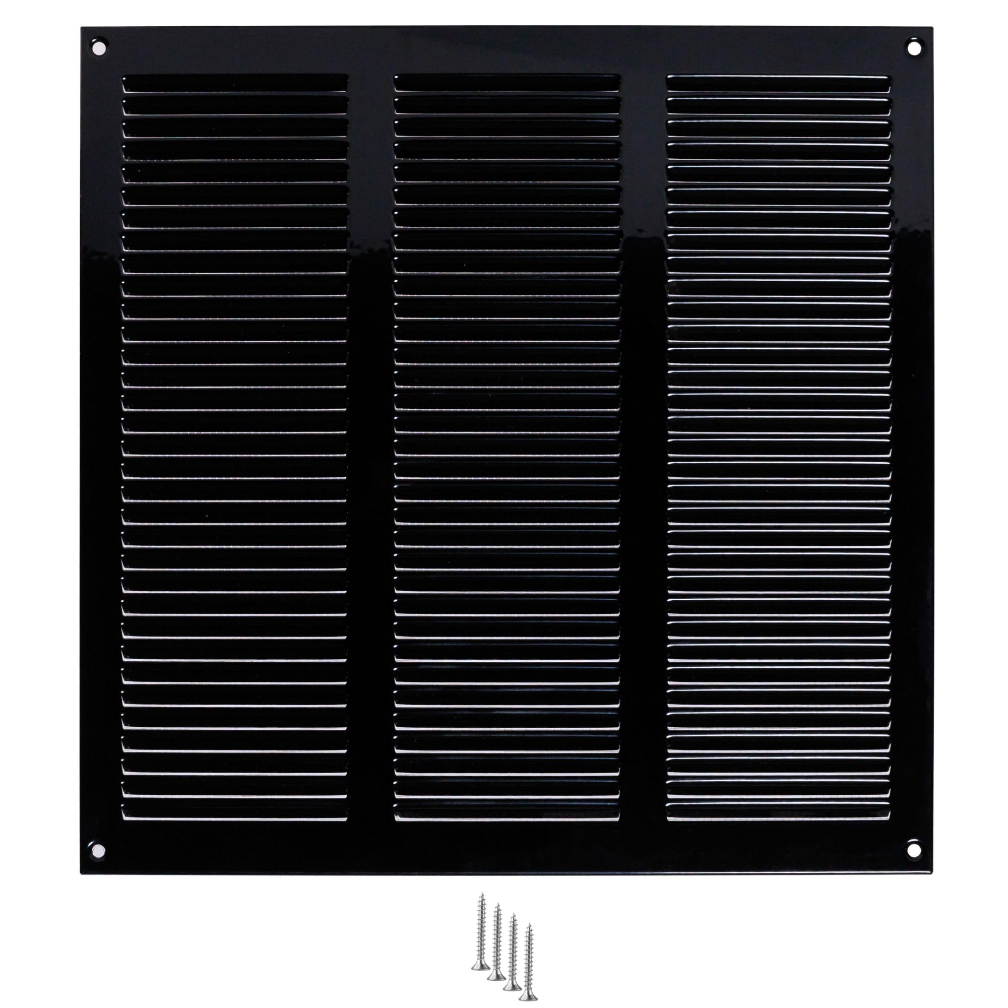 Turvent Black 300X300mm Vent Cover - 12X12 Inch Air Grille For Wall And Ceiling - Metal Ventilation Grille With Mesh - Rectangular Ventilation Register For Indoor And Ourdoor Use