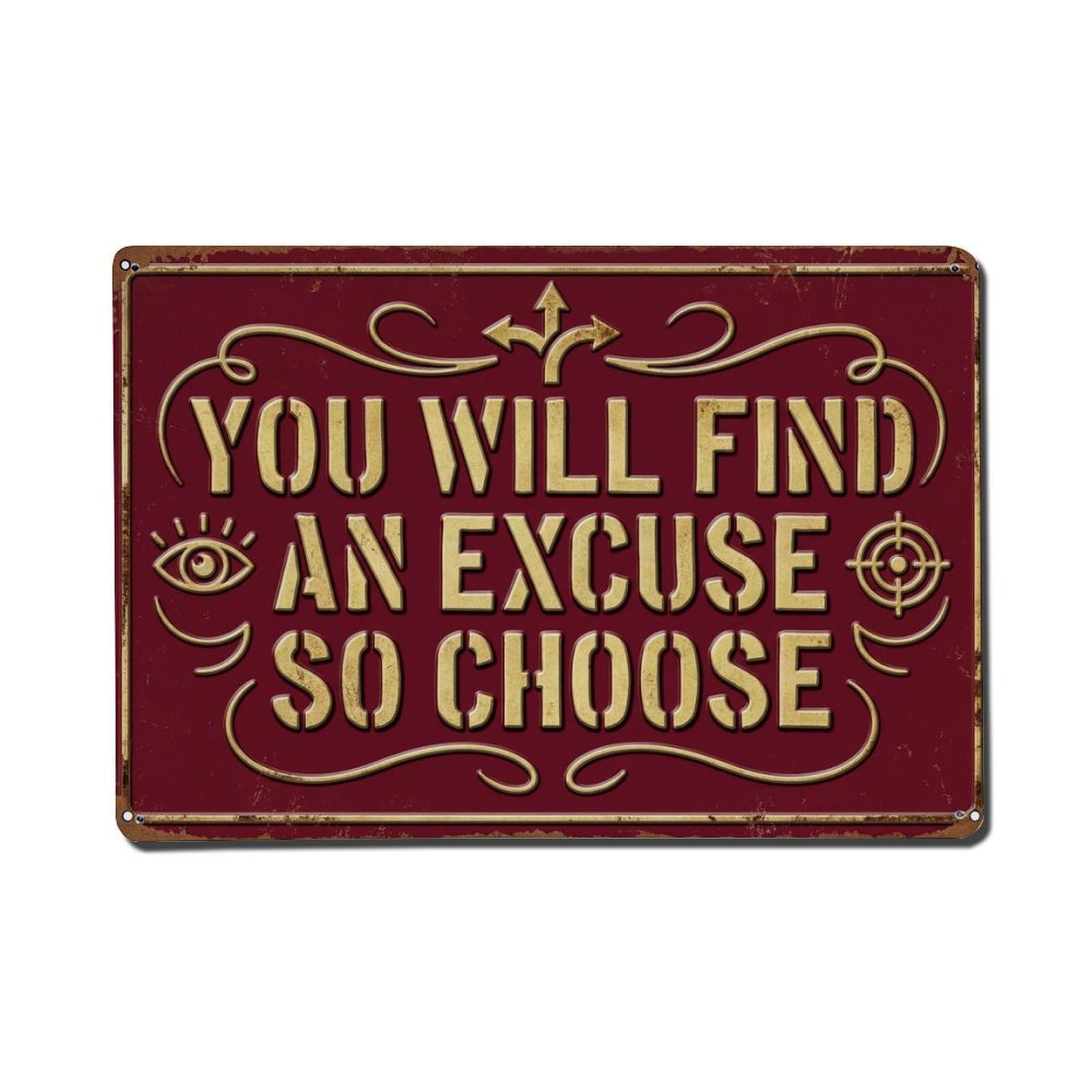 Choose Wisely Act Power Retro Motivational Slogans Vintage Metal Tin Sign Plaque Wall Decor for Cafe, Club, Garden Metal Poster 8x12Inch