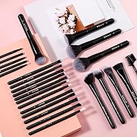 Vista 6 de DUcare Pinceles de maquillaje profesional Set 27Pcs+ Duo End Foundation Powder Buffer and Contour Brushes
