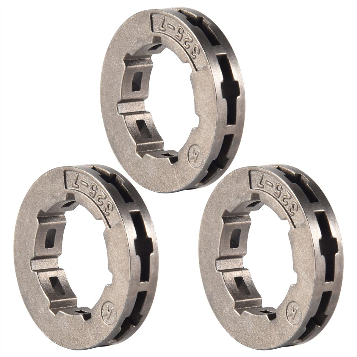 Sankaka 3Pcs Tool Parts Metal Chainsaw Spare Part Chain Saw Sprocket Rim Power Mate 325-7 For Replacement
