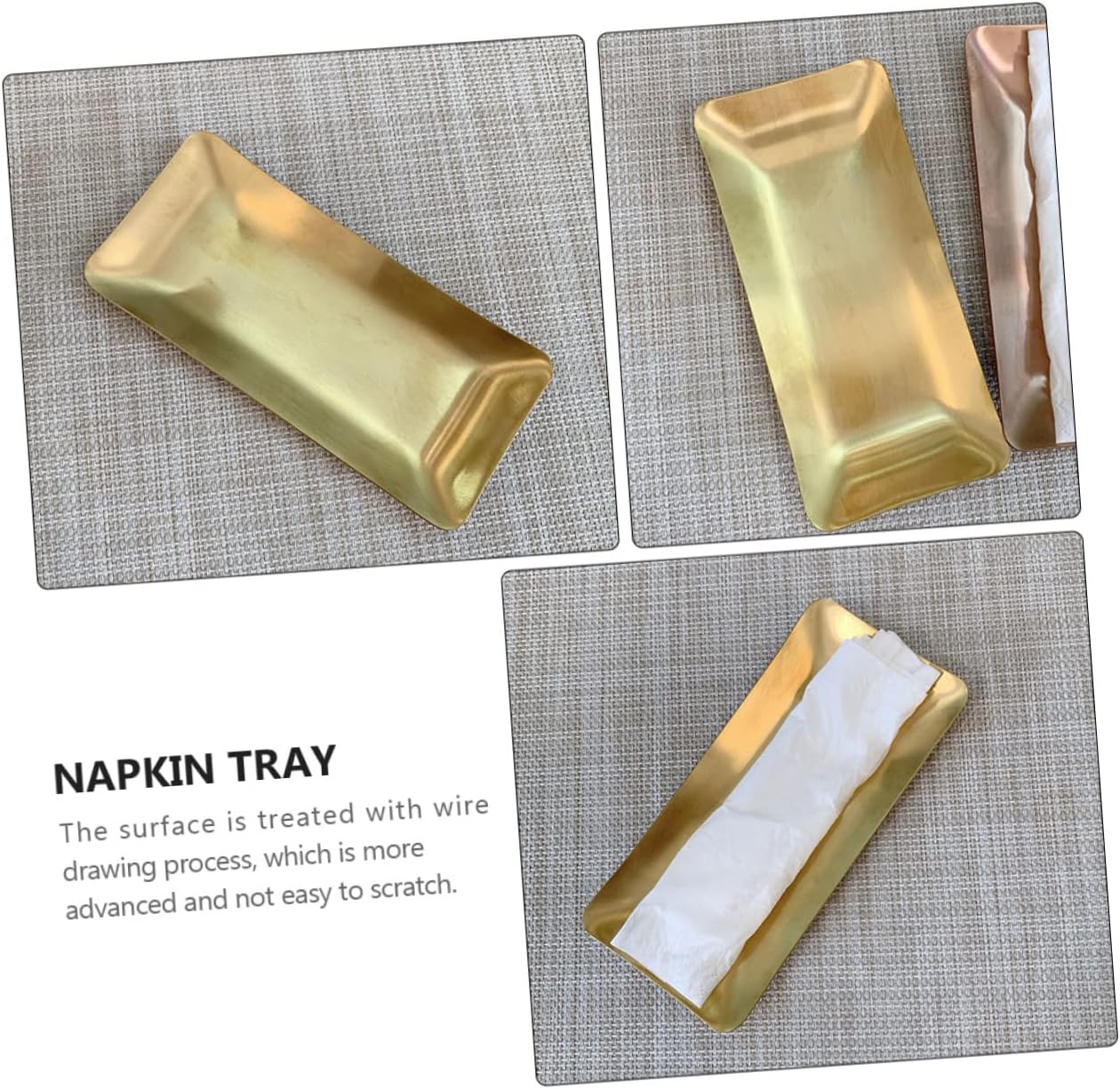 10pcs Stainless Steel Towel Storage Plate Tissue Tray for Home Restaurant Lightweight and Easy to Clean Multifunctional Napkin Holder Elegant Design for Kitchen Use