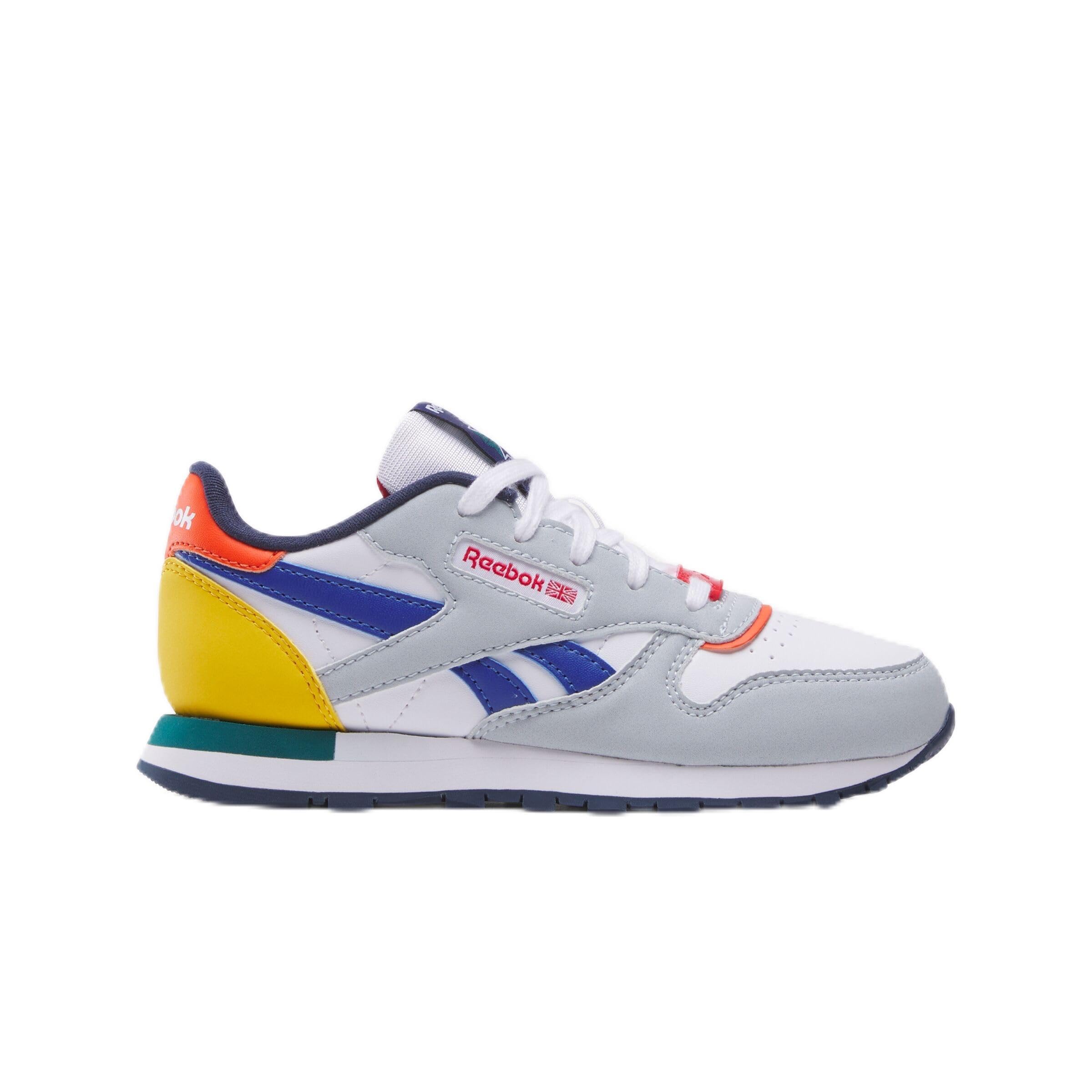 Reebok Classic Leather 001, Zapatillas de Deporte Unisex niños, Moon Vectornavy Vectorred, 31.5 EU