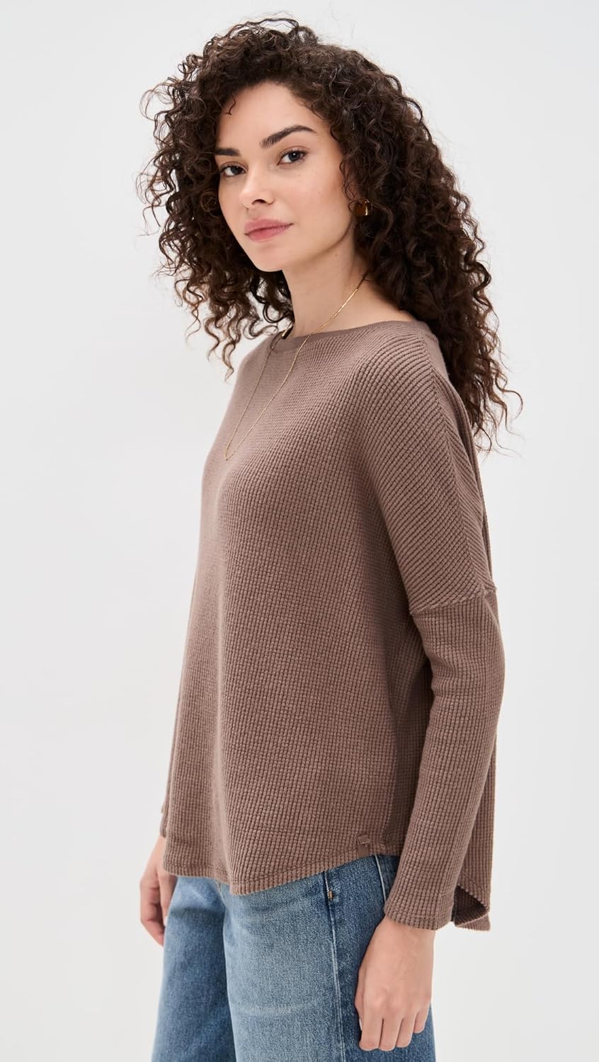 Free People Women's Latte Blues Thermal Shirt - Image 4