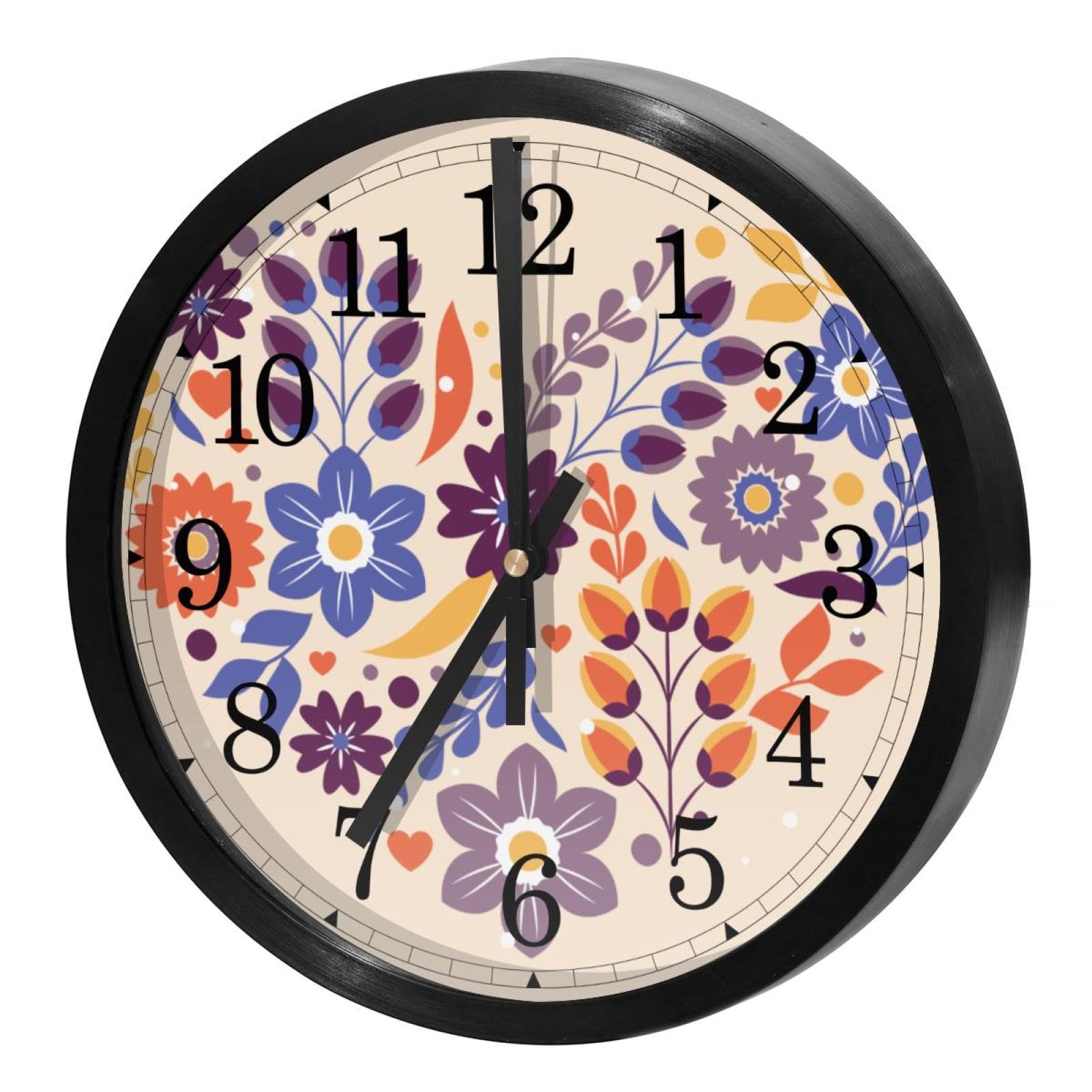 Horloge murale ronde pour maison et bureau au design cœur romantique