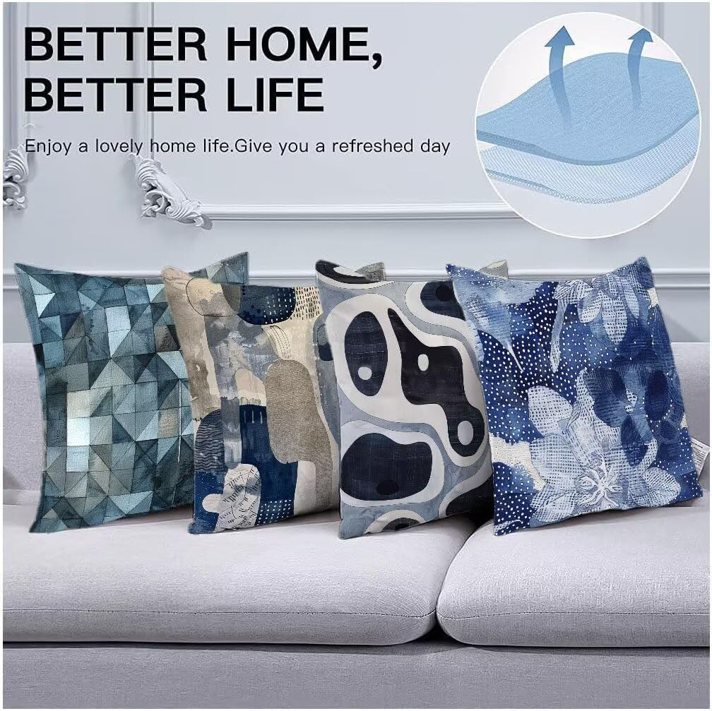 クッションカバー 65 65 セージグリーン クッション 幾何学 ソフト 座布団カバー 屋外用 隠しジッパー開閉 ソファ背当て 装飾 クッションカバー  65X65cm 緑の幾何学模様 リネ座布団カバー 隠しジッパー4枚 セット,家庭装飾 車 部屋飾り 四季通用 ソファー用クッション ... クッションカバー 4枚セット 北欧クッション 65x65cmウォータープルーフリネン製 座布団カバー ブルー ソファ背当て 装飾枕カ